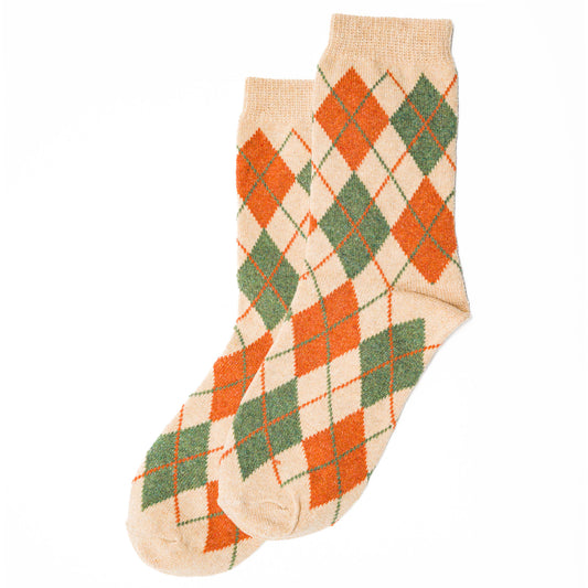 31 Pairs of Women Argyle Dress Socks Available in Multiple Colors