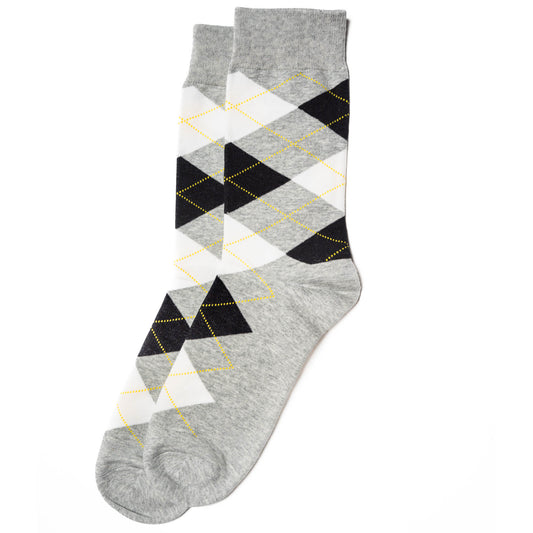 31 Pairs of Men's Argyle Dress Socks Low Cotton with Antifungal Powder