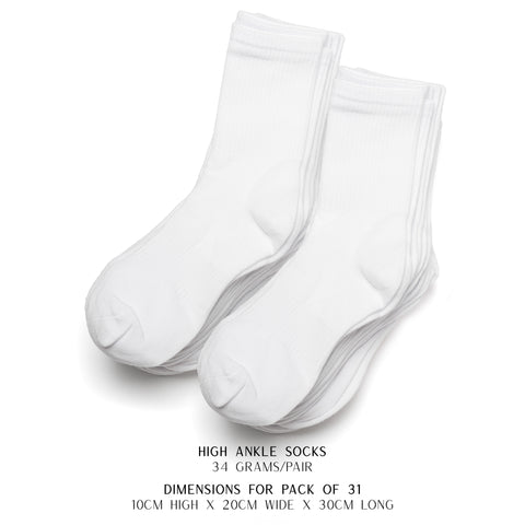 31 Pairs of High Cotton High Ankle Men's Socks - New Socks Daily